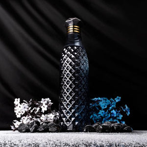 Diamond Pattern Black Drinking Water Bottle (Set of 3)